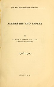 Cover of: Addresses and papers