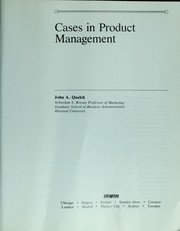 Cover of: Cases in product management