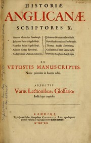 Cover of: Historiæ anglicanæ scriptores X by Twysden, Roger Sir