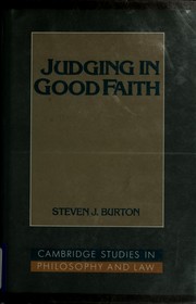 Cover of: Judging in good faith