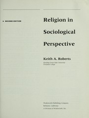 Cover of: Religion in sociological perspective