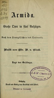 Cover of: Armida: grosse Oper in fünf Aufzügen
