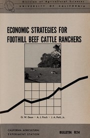 Cover of: Economic strategies for foothill beef cattle ranchers
