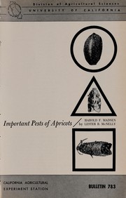 Cover of: Important pests of apricots: a summary of research