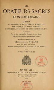 Cover of: Les Orateurs sacres contemporains: choix de conferences, sermons ...