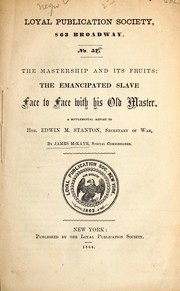 Cover of: The mastership and its fruits by United States Department of War