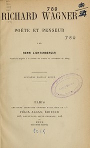 Cover of: Richard Wagner: poète et penseur