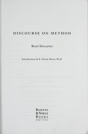 Cover of: Discourse on Method by René Descartes