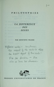 Cover of: La différence des sexes