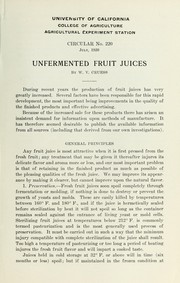 Cover of: Unfermented fruit juices