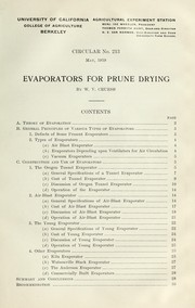 Cover of: Evaporators for prune drying