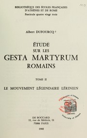 Cover of: Étude sur les Gesta martyrum romains
