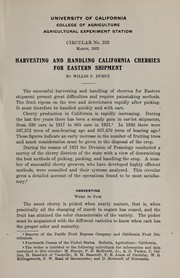 Cover of: Harvesting and handling California cherries for eastern shipment