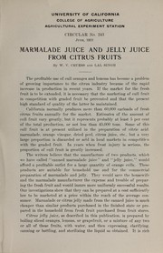 Cover of: Marmalade juice and jelly juice from citrus fruits