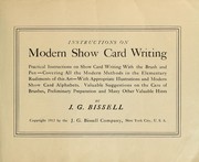 Cover of: Instructions on modern show writing by J. G. Bissell
