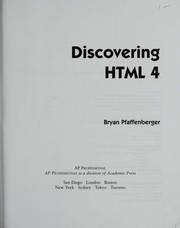 Cover of: Discovering HTML 4