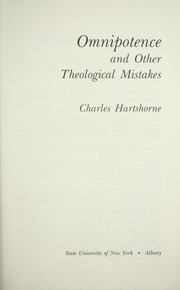 Cover of: Omnipotence and other theological mistakes by Charles Hartshorne