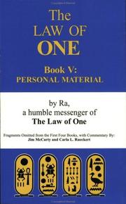 Cover of: The Law of One Book V: Personal MaterialÐFragments Omitted from the First Four Books (Law of One)