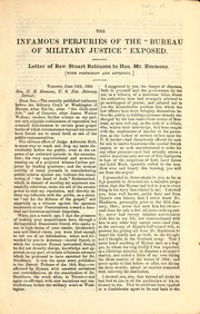 Cover of: The infamous perjuries of the "Bureau of Military Justice" exposed: letter of Rev. Stuart Robinson to Hon. Mr. Emmons : with postscript and appendix.