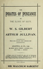 Cover of: The pirates of Penzance by Sir Arthur Sullivan
