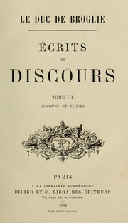 Cover of: Écrits et discours