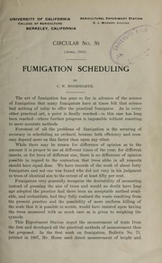 Fumigation scheduling by C. W. Woodworth