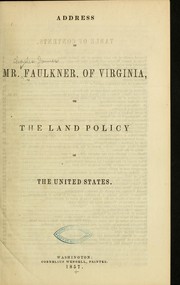 Address of Mr. Faulkner, of Virginia by Faulkner, Charles James