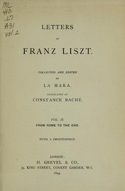 Cover of: Letters of Franz Liszt by Franz Liszt