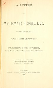 Cover of: A letter to Wm. Howard Russell, LL. D. by Andrew Dickson White