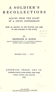 A soldier's recollections by McKim, Randolph H.