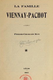 Cover of: La famille Viennay-Pachot