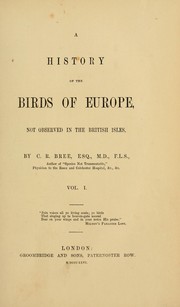 Cover of: A history of the birds of Europe: not observed in the British Isles