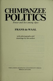 Cover of: Chimpanzee politics by Frans De Waal