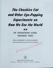 Cover of: Cheshire cat and other eye-popping experiments on how we see the world