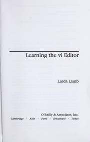 Cover of: Learning the vi editor