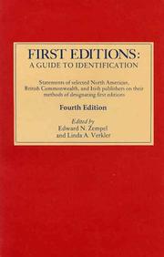 First editions, a guide to identification by Edward N. Zempel, Linda A. Verkler