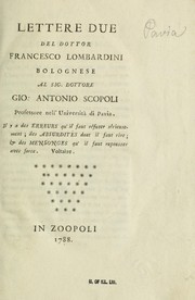 Lettere due del dottor Francesco Lombardini Bolognese al sig. dottore Gio. Antonio Scopoli .. by Lazzaro Spallanzani