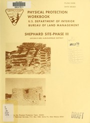 Cover of: Physical protection workbook: Shepherd site : draft