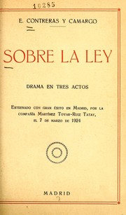 Cover of: Sobre la ley: drama en tres actos