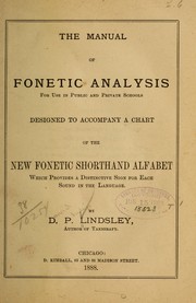 Cover of: The manual of fonetic analysis for use in public and private schools