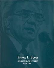 Cover of: Ernest L. Boyer, selected speeches, 1979-1995. by Ernest L. Boyer