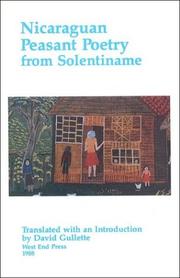 Cover of: Nicaraguan peasant poetry from Solentiname by David Gullette