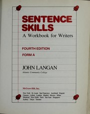 Cover of: Sentence skills: a workbook for writers : form A