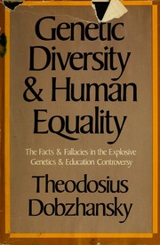 Cover of: Genetic diversity and human equality