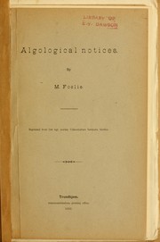 Cover of: Algological notices