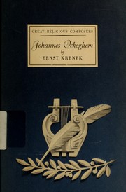 Cover of: Johannes Ockeghem.