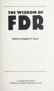 Cover of: The Wisdom of FDR