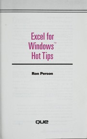 Cover of: Excel for Windows hot tips