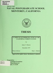 Cover of: A large-scale modeling study of the California current system