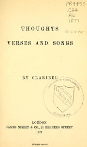 Cover of: Thoughts, verses and songs